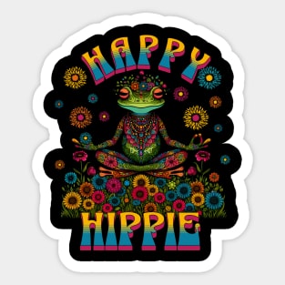 Happy Hippie Frog Sticker